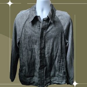 ✨non SSENSE Exclusive Black &Gray Raglan Denim Jacket By Nonfiction Size M